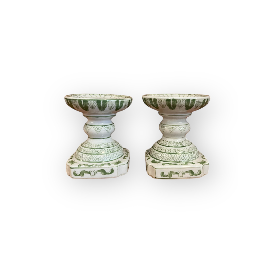 Green and White Candlesticks (set of 2) #4