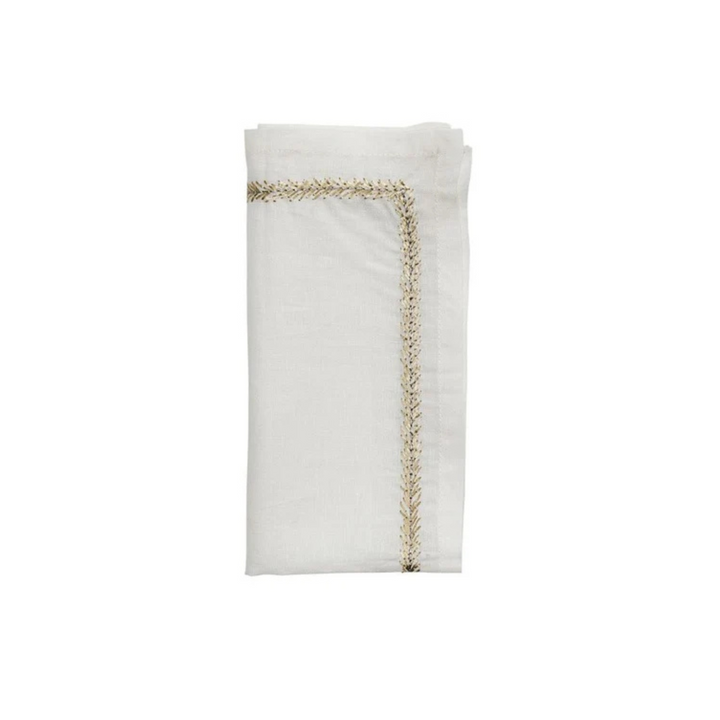 White/Gold/Silver Jardin Napkin (Set of 4)