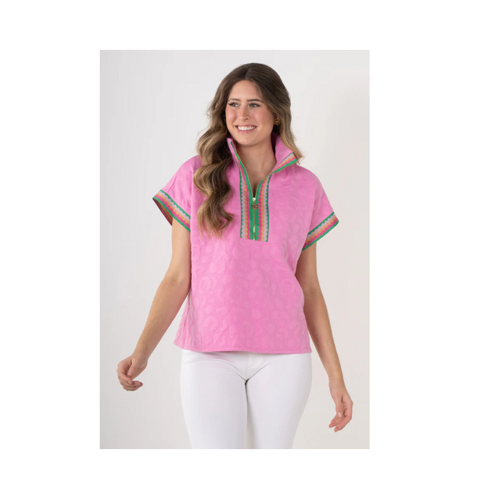 Poppy Pullover - Magenta Cheeta