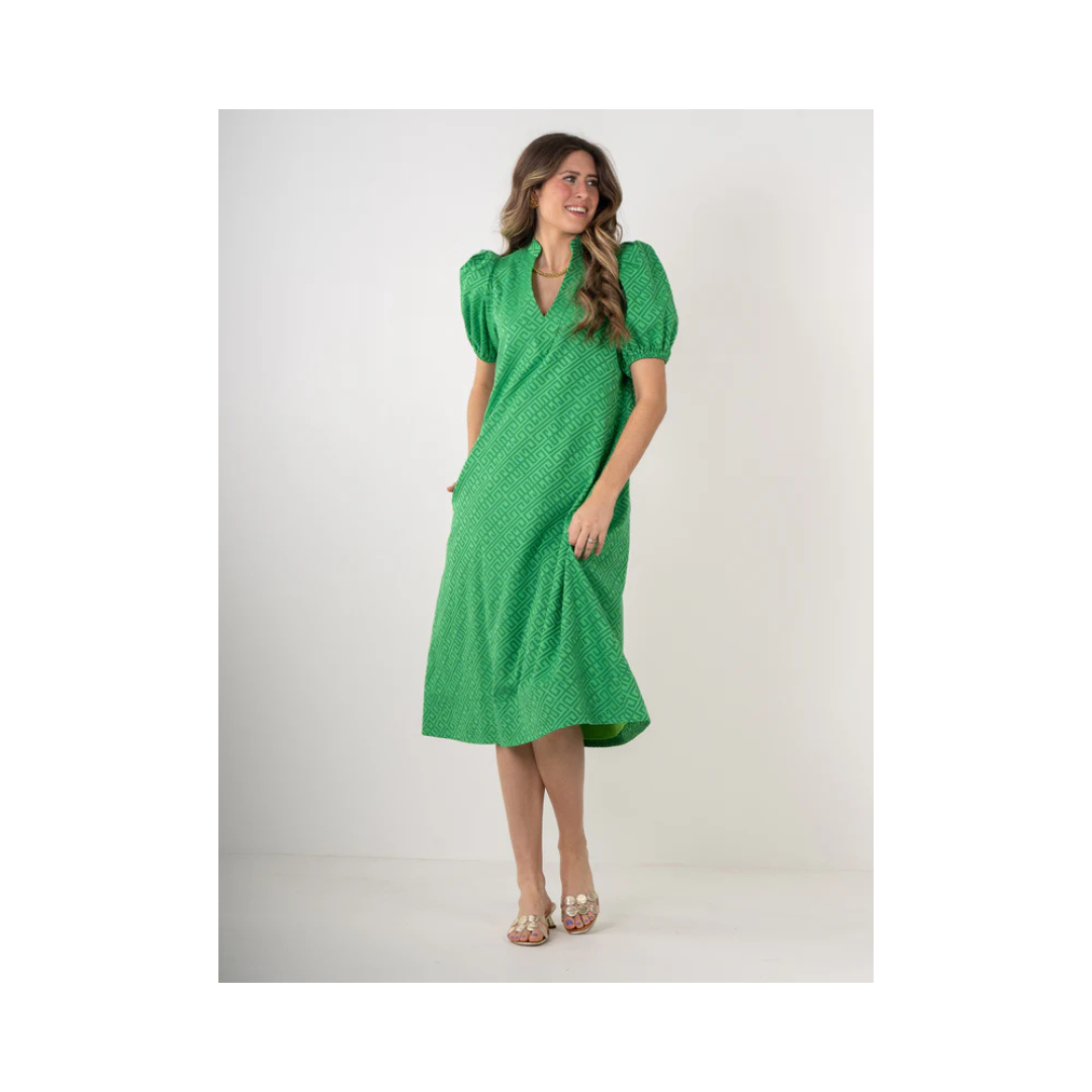 Hampton Dress - Fairway Green Monogram