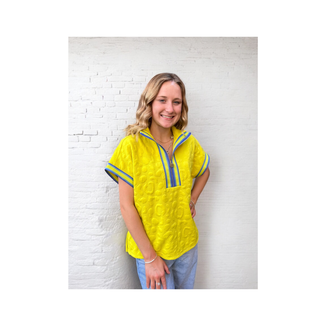 Poppy Pullover Key Lime Cheetah