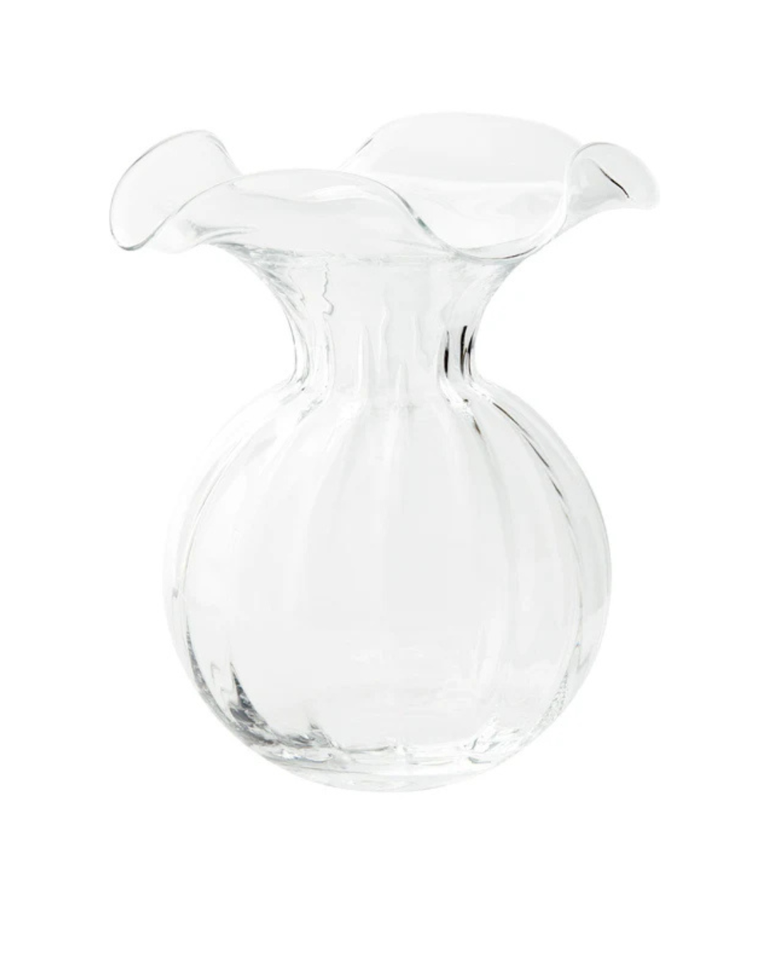 Clear Large Fluted Vase