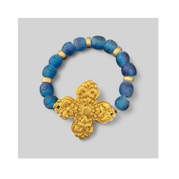 Blue Glass with Andrea Bracelet