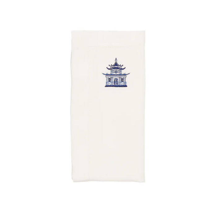 White/Blue Pagoda Napkin (set of 4)
