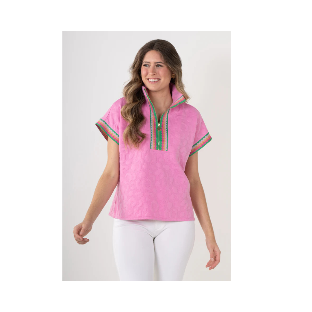 Poppy Pullover - Magenta Cheeta