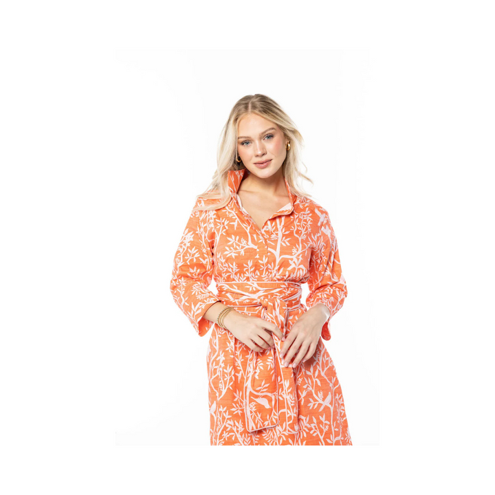 Grace Garden Toile Coral Dress