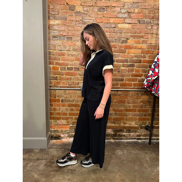 Emily McCarthy Poppy Pullover Black Terry