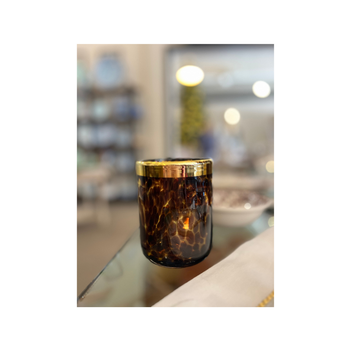 TORTOISE AND GOLD TUMBER  (set of 4)