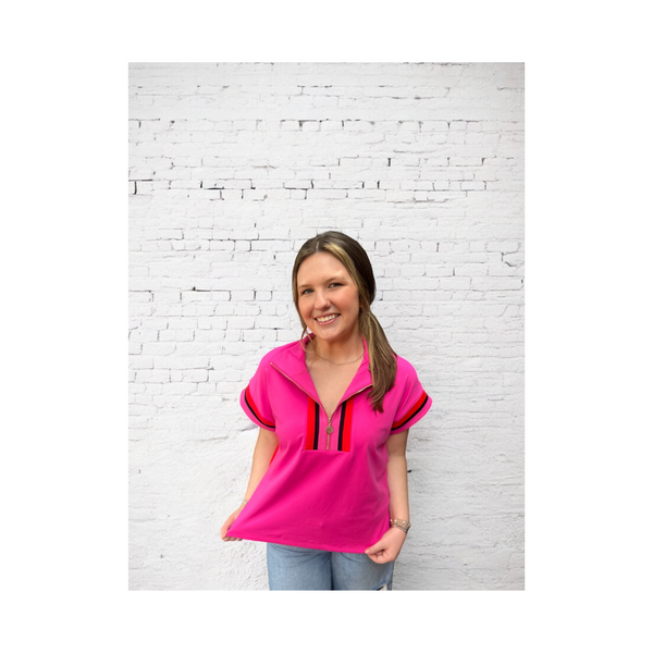 Poppy Pullover Berry Color Block