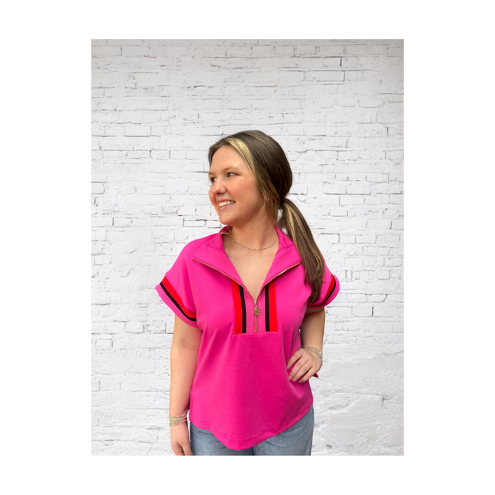 Poppy Pullover Berry Color Block