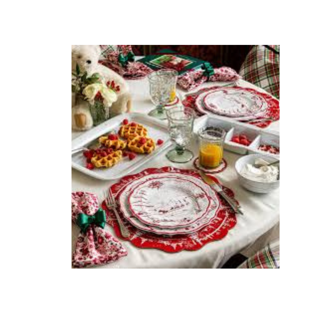 Winter Frolic Ruby M/M Party Plates (set of 4)